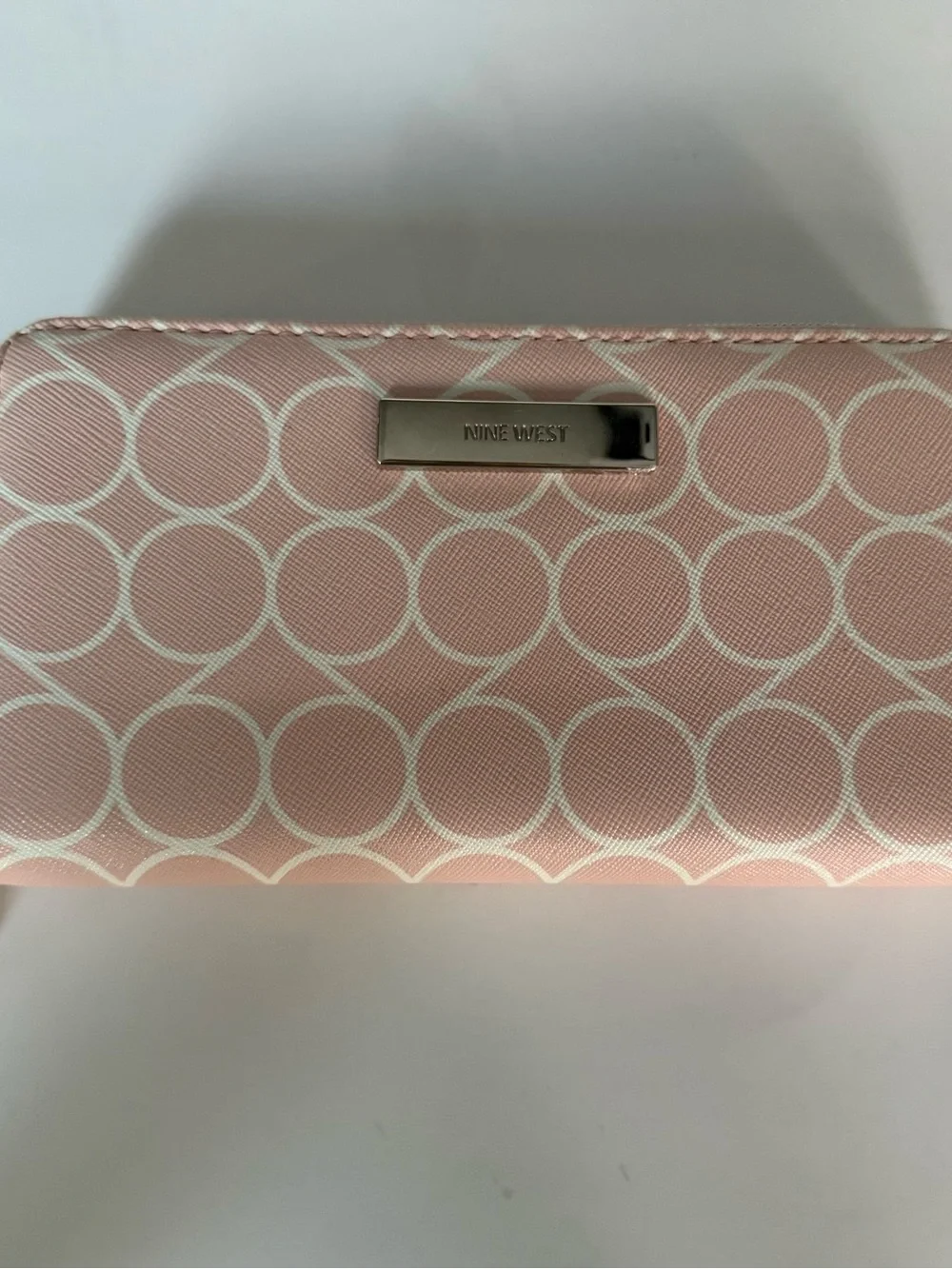 Nine West Pink Circle-Print Zip Wallet